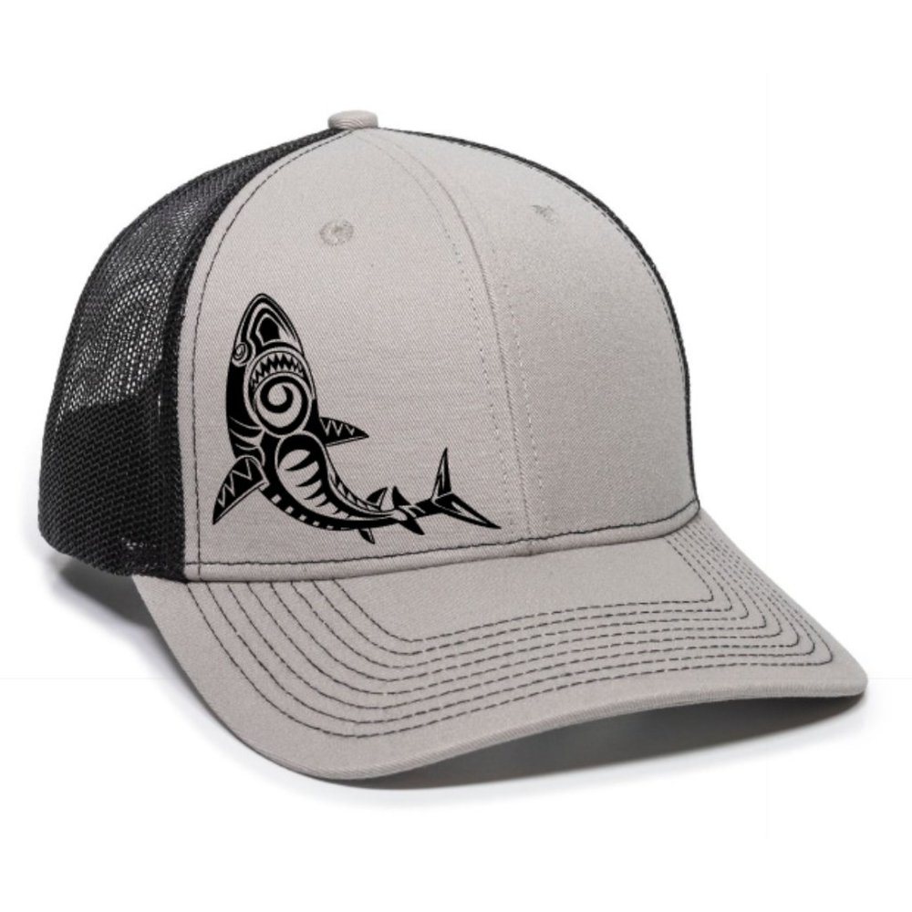 Tribal Sea Life Great White SHARK Marine Art Unisex Premium Snapback Hat